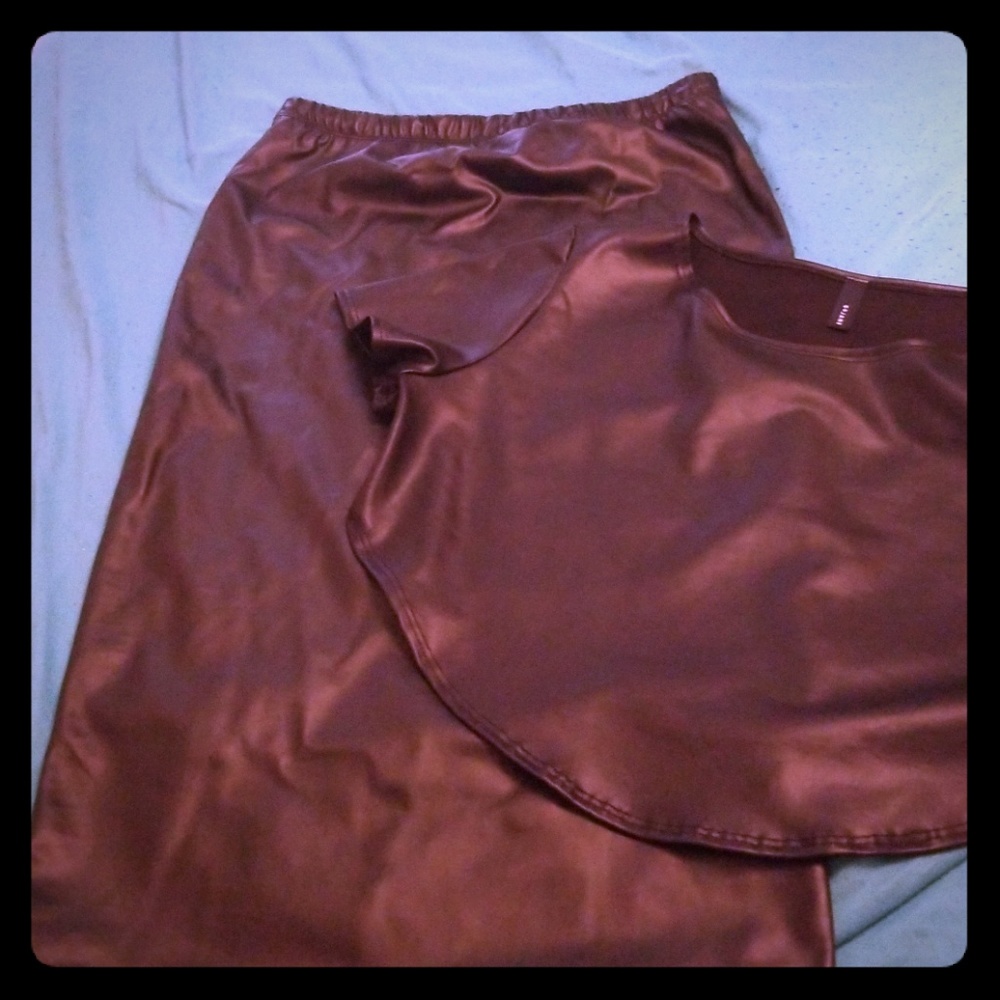 Faux leather outfit (NWOT)